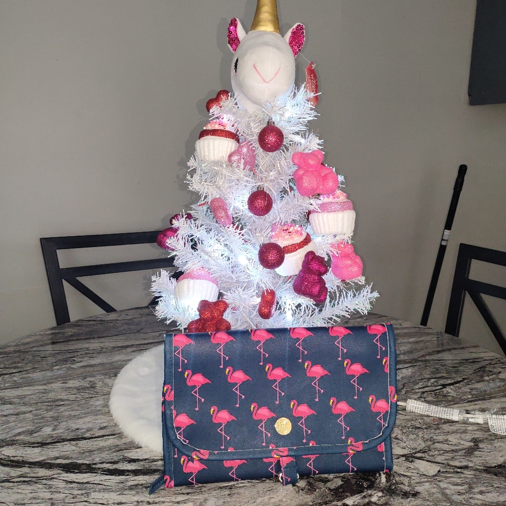 Flamingo Print Jewelry /Makeup Bag